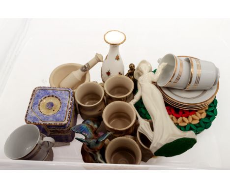 A box containing pottery and ceramic items