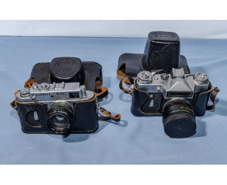 Zorki- 4H USSR camera and a Zenit -E camera