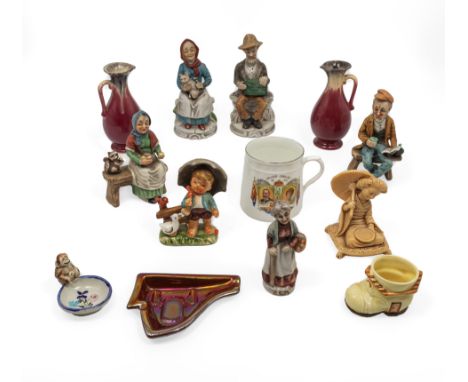 Assorted ceramic figures and other pottery items
