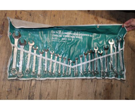 A twenty four piece combination spanner set 