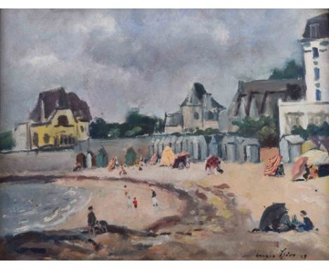 Eugen SPIRO (1874-1972) "Bretagne, Strand" (1929) - OriginaltitelGemälde - Öl auf Malkarton, 37,8 cm x 46 cm,rechts unten sig