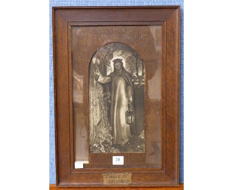 A William Holman Hunt print, The Light of The Lord, framed