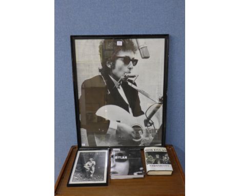 Two Bob Dylan prints and two books