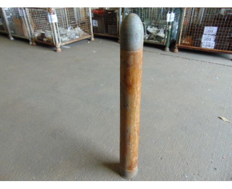 British Army Wombat Practice Round
Large English 120mm 'Wombat' anti-tank shell (drill round), completely inert, with brass t