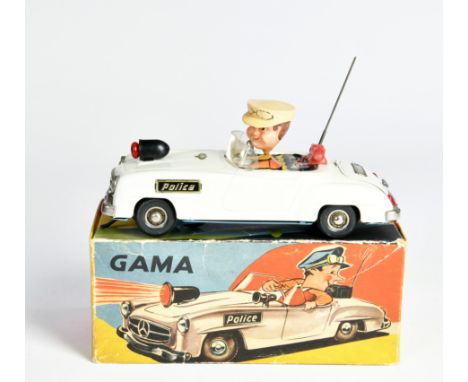 Gama, Comic Car 104, W.-Germany, 23 cm, Blech, Bat. Antrieb, Funkt. ok, Okt. Z 2-, Z 1-