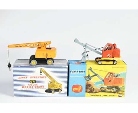 Corgi Toys 1128 Priestman Club Shovel + Dinky Toys 971 Coles Mobile Crane, 1:43, Druckguss, Okt, Z 1-