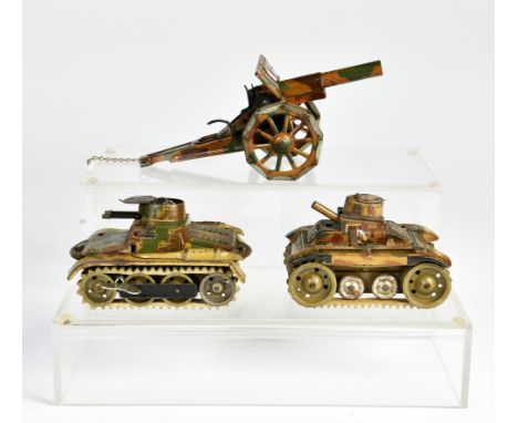 Gama, Gescha, Tippco, 2 Panzer + Geschütz, Germany VK, UW ok, Blech, 1x RS, Z 2-3