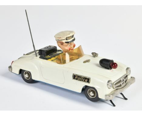 Gama, Troxi Polizeiauto Mercedes 190 SL, W.-Germany, 23 cm, Blech, min. LM, Z 2+