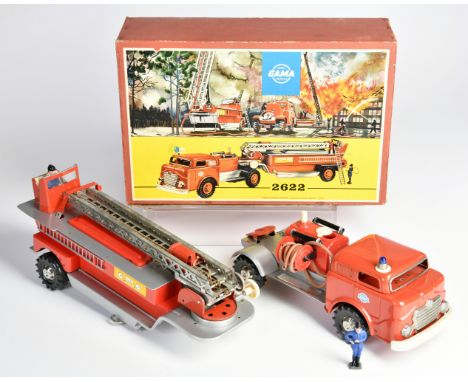 Gama, Feuerwehr 2622, W.-Germany, 53 cm, Friktion ok, Okt Z 1-, Z 1