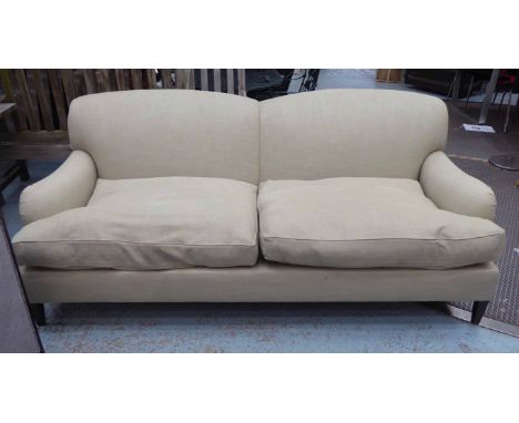 DESIGNERS GUILD SOFA, Howard style in beige upholstery, 220cm L x 120cm W x 89cm H. 