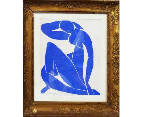 HENRI MATISSE 'Nu bleu XII', original lithograph from the 1954 edition after Matisse's cut outs, with signature in the plate,