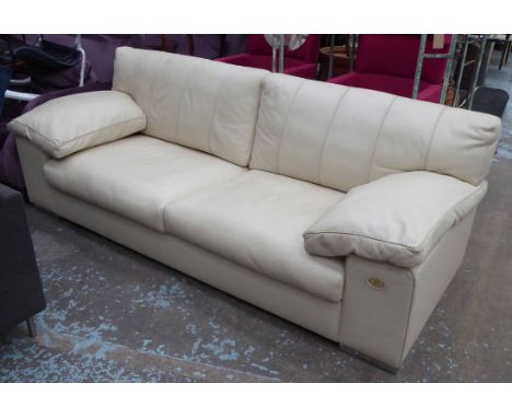 FENDI CASA SOFA, ivory leather finish, 230cm W.