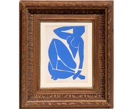 HENRI MATISSE 'Nu Bleu IX', original lithograph from the 1954 edition after Matisse's cut outs, printed by Atelier Mourlot, 3