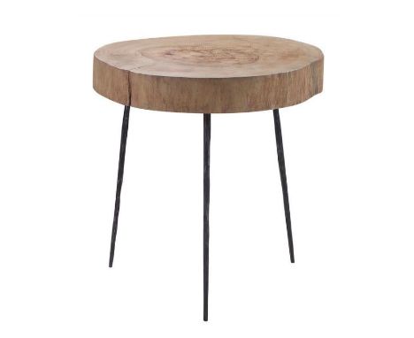 Aliso Round Wood Slice side Table Bring a natural organic touch to a room with this gorgeous real wood section side table. Ma