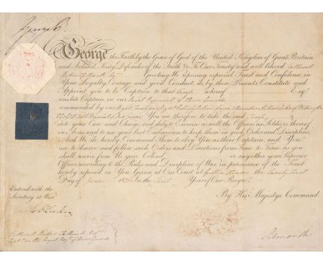 * George IV (1762-1830). King of the United Kingdom, 18250-1830. Document Signed, 'George P R', as Prince Regent, Carlton Hou