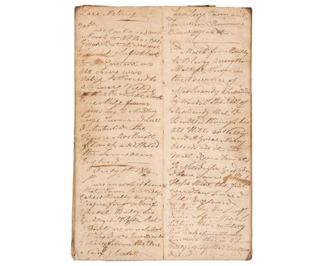 * Napoleonic Wars. A Rough Manuscript Journal kept by a British Soldier named Frederick Shaw, probably a junior N.C.O., servi