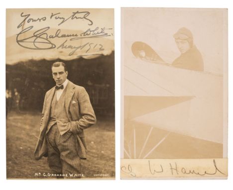 * Early Aviation Ephemera. A business card for Henry &amp; Maurice Farman Aeroplanes, with note signed by Henri Farman in pen