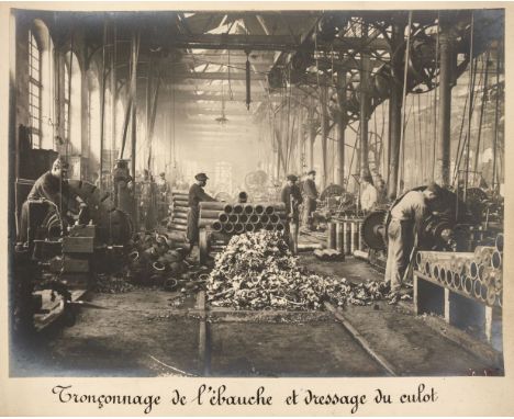 * World War One Munitions Factory. A photograph album relating to a munitions factory in Lyon, c. 1917, a total of 29 vintage