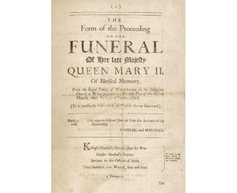 Royal Ceremonies. A sammelband of pamphlets &amp; orders of service etc. relating to royal ceremonies and ceremonials, 1685-1