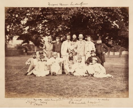 *Cricket Match 1866. Two original team photographs for a cricket match between the Gentleman of Norfolk XI v. I Zingari XI, h