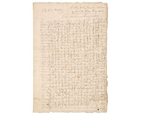 * Battle of Nivelle. A Good Autograph Letter Signed from Patrick Bain, ensign 38th Regiment, Guetry, 3 miles from Bayonne, 21