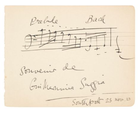 * Musicians' Autographs. A group of 9 Autograph Musical Quotations Signed by various instrumentalists, 19th/20th century, com