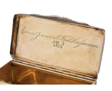 * Jenner (Edward, 1749-1823). English physician and scientist, pioneer of smallpox vaccination. A George III silver snuff box