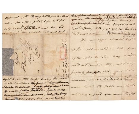 * Battle of Bergen-op-Zoom. Autograph Letter Signed, ‘Berkeley Drummond, Ensign 3rd Regt of Foot Guards (Scots Guards)’, to h