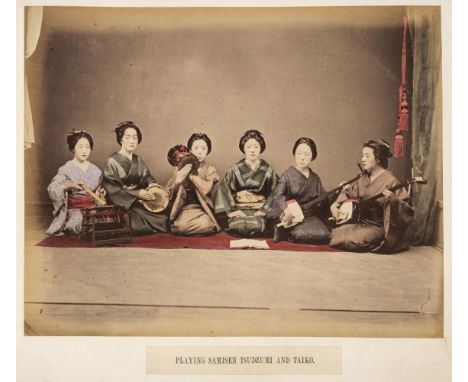 Kimbei (Kusakabe, 1841-1934). An album containing 50 photographs of Japan and its people, c. 1890, hand-coloured albumen prin