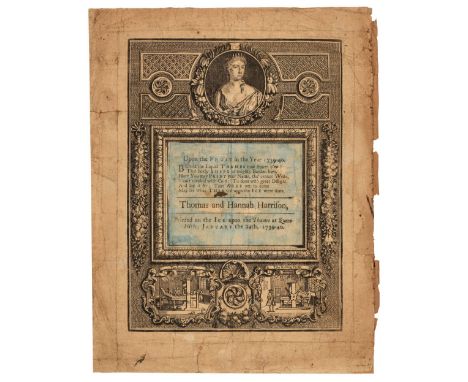 Frost Fair Broadside. Upon the Frost in the Year 1739-40, Printed on the Ice upon the Thames at Queen-Hithe, January the 24th