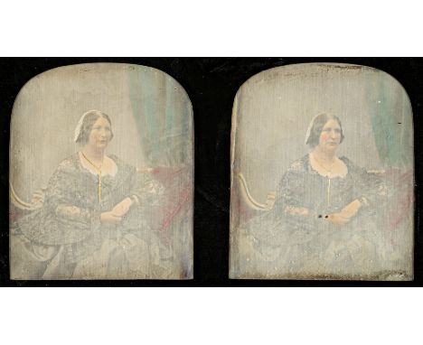 * Claudet (Antoine François Jean, 1797-1867). A hand-tinted stereoscopic daguerreotype of Mary Ann Hamond, March 1857, black 