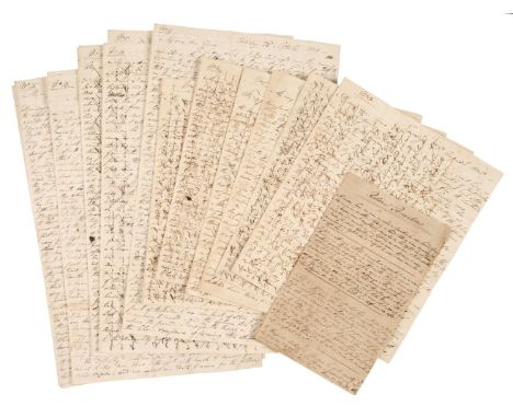 * Peninsular War. A series of 33 Autograph Letters Signed, ‘Scrope Hutchinson’, surgeon of the 52nd Regiment, 4 May to 24 Dec