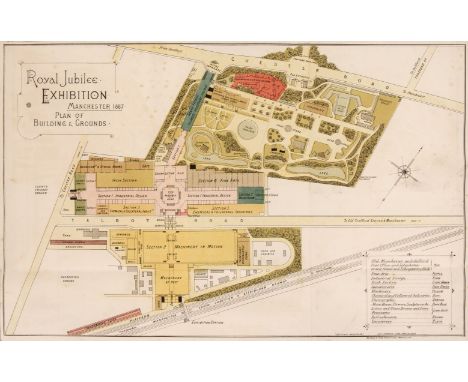 Royal Exhibition. Royal Jubilee Exhibition, Manchester, 1887, official catalogue, Manchester: John Heywood, circa 1887, foldi