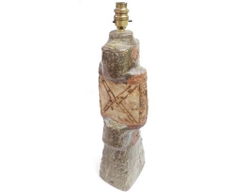 Large Studio Pottery Lamp base in the form of Bernard Rooke, 55cm in Height 
