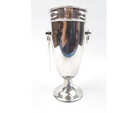 William Hutton &amp; Son Silver Arts &amp; Crafts Silver vase with hoop handles Birmingham 1906 173g total weight 