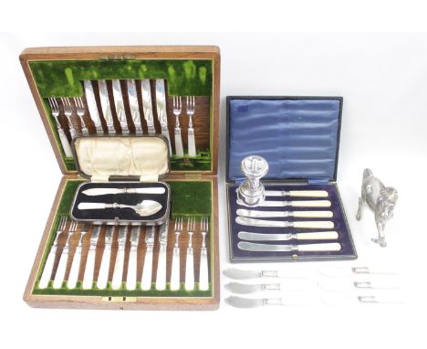 Large Collection Edwardian and later Silver plated Flatware, Cups, Serving dish etc 