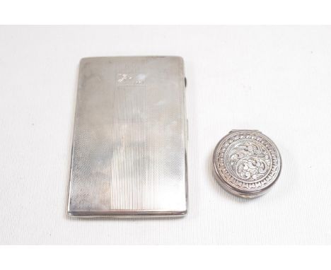 Harman Brothers of Birmingham 1946 and a Silver patch box with engraved decoration 220g total weight