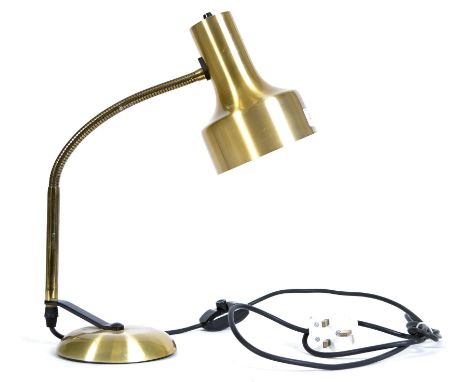 A rare and original mid century Terence Conran Mac desk Lamp of brushed and polished steel construction with gold finish. Con