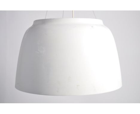 A retro 20th century Habitat Pendant shade of half sperical form in two tone colours with hanging wire and bracket. Measures 