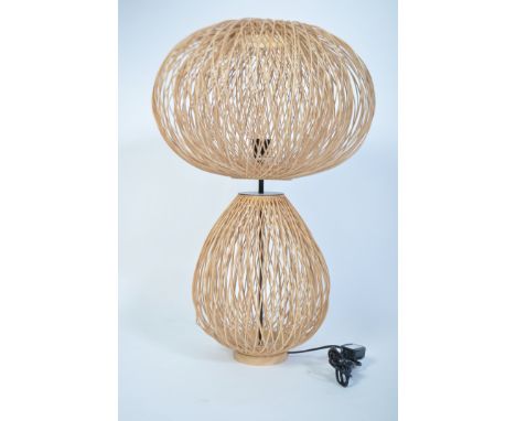 A 20th century abstract large ceiling lamp shade of conical form with bulbous centre having light fitting to centre. Measures
