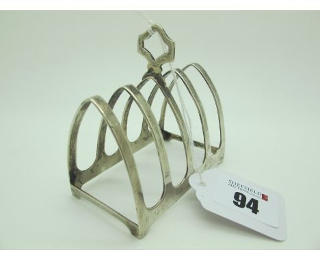 A Hallmarked Silver Five Bar Toast Rack, EV, Sheffield 1936, of arched design (45grams).