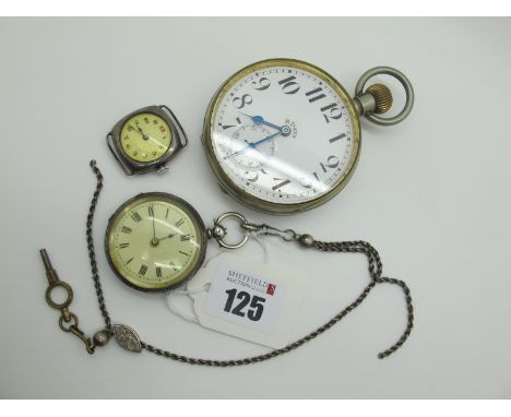 A Goliath Openface Pocketwatch, the unsigned dial with Arabic numerals and seconds subsidiary dial, within plain case movemen
