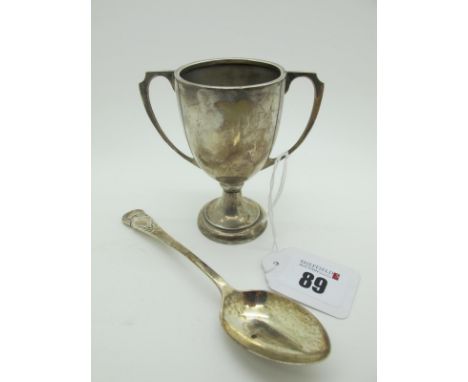 A Hallmarked Silver Small Twin Handled Trophy Cup, "Scottish Kennel Club Stamina Cup Memento Presented by Stamina Foods Ltd f