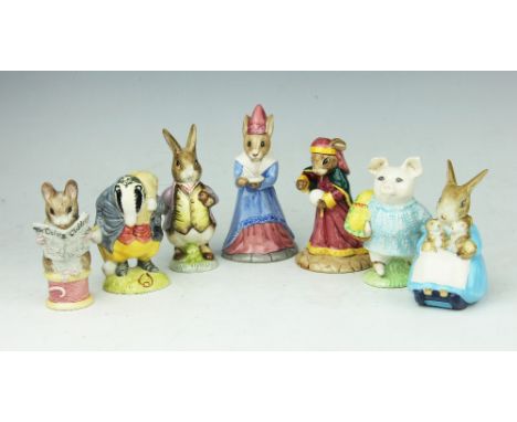 Five Royal Albert Beatrix Potter figures, comprising Little Pig Robinson, Mr Benjamin Button, Mrs Rabbit and Bunnies, Tommy B