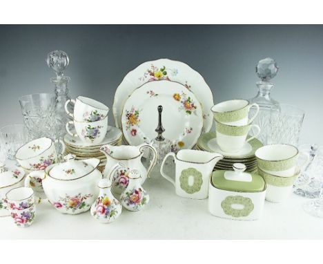 A Royal Doulton Sonnet pattern tea service, to include six cups, twelve saucers and a milk jug and sugar bowl along with a Ro