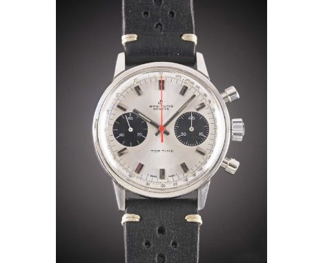 A GENTLEMAN'S STAINLESS STEEL BREITLING TOP TIME CHRONOGRAPH WRIST WATCHCIRCA 1969, REF. 2002-33 WITH "PANDA" DIALMovement:&n