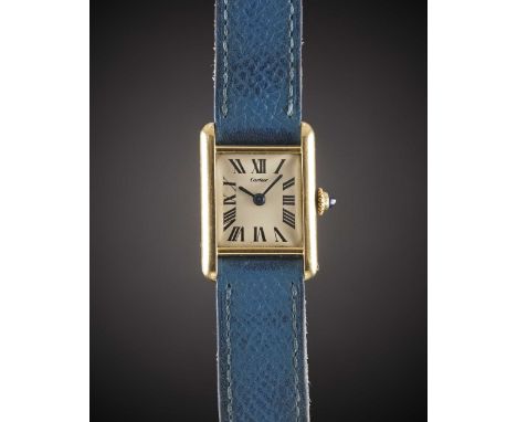 A RARE LADIES 18K SOLID GOLD CARTIER LONDON TANK "LC" WRIST WATCHCIRCA 1969, WITH LONDON HALLMARKSMovement: 17J, manual wind,