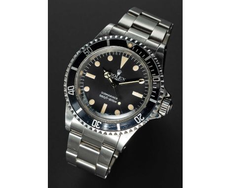 A GENTLEMAN'S STAINLESS STEEL ROLEX OYSTER PERPETUAL SUBMARINER BRACELET WATCHCIRCA 1979, REF. 5513 WITH MK IV "MAXI" DIALMov