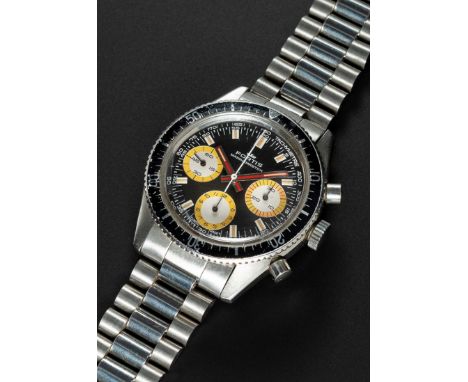 A GENTLEMAN'S STAINLESS STEEL FORTIS MARINEMASTER DIVERS CHRONOGRAPH BRACELET WATCHCIRCA 1970, REF. 8001Movement: 17J, manual