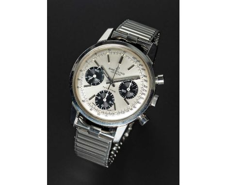 A GENTLEMAN'S STAINLESS STEEL BREITLING TOP TIME CHRONOGRAPH BRACELET WATCHCIRCA 1968, REF. 810 WITH "PANDA" DIALMovement: 17